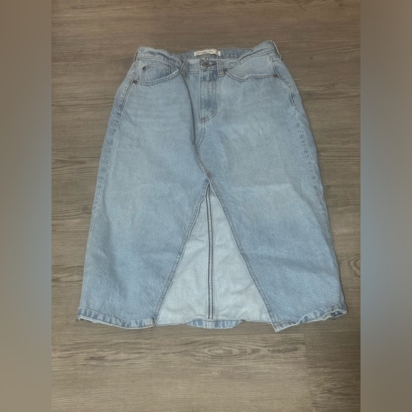 Abercrombie & Fitch Light Blue Denim Midi Skirt - Picture 4 of 7
